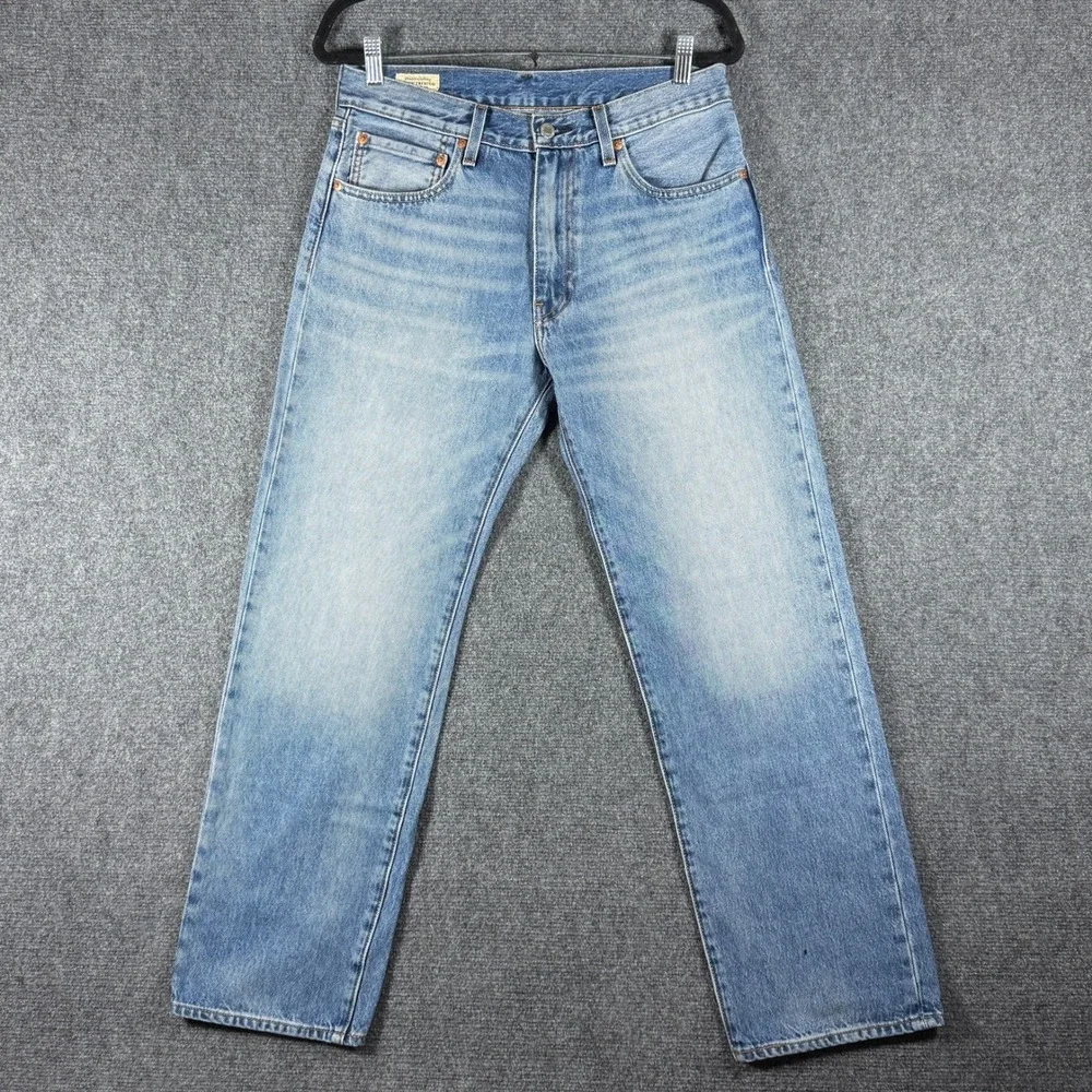 Levis 555 Straight Fit Light Wash Denim Jean Cotton 5-Pocket Mid Rise Size 31x30